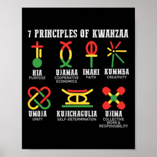 Póster Siete Principios De Kwanzaa Orgullosos Africanos