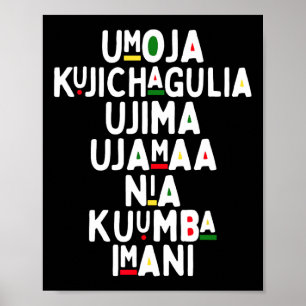 Póster Siete Principios De La Fiesta Africana De Kwanzaa