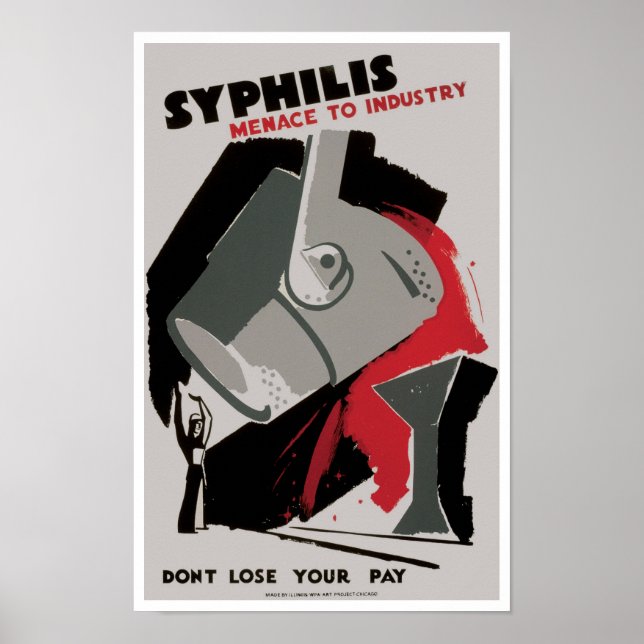 Póster Sífilis ~ amenaza a la industria (Frente)