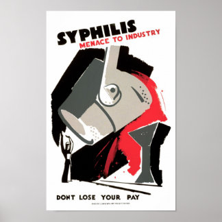 Póster Sífilis ~ amenaza a la industria