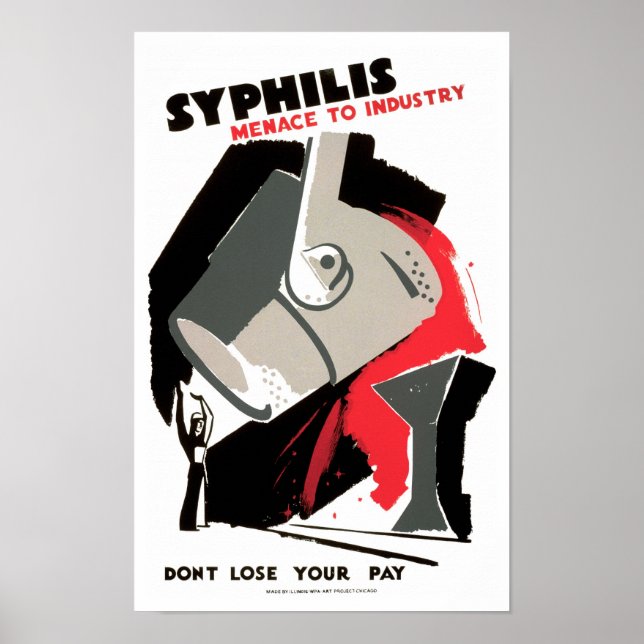 Póster Sífilis ~ amenaza a la industria (Frente)