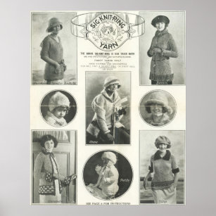 Póster Sig-Knit-Ring Yarn 1923