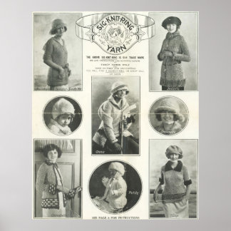 Póster Sig-Knit-Ring Yarn 1923