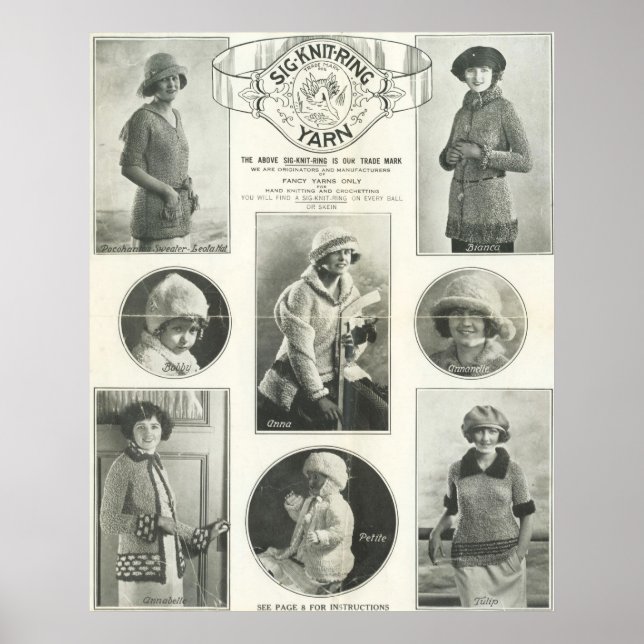 Póster Sig-Knit-Ring Yarn 1923 (Frente)