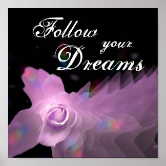 Póster Siga a su Rosa de mariposa rosa Lilac Dreams