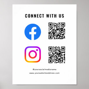 Póster Siga el código QR de Scan Connect With Us en las r
