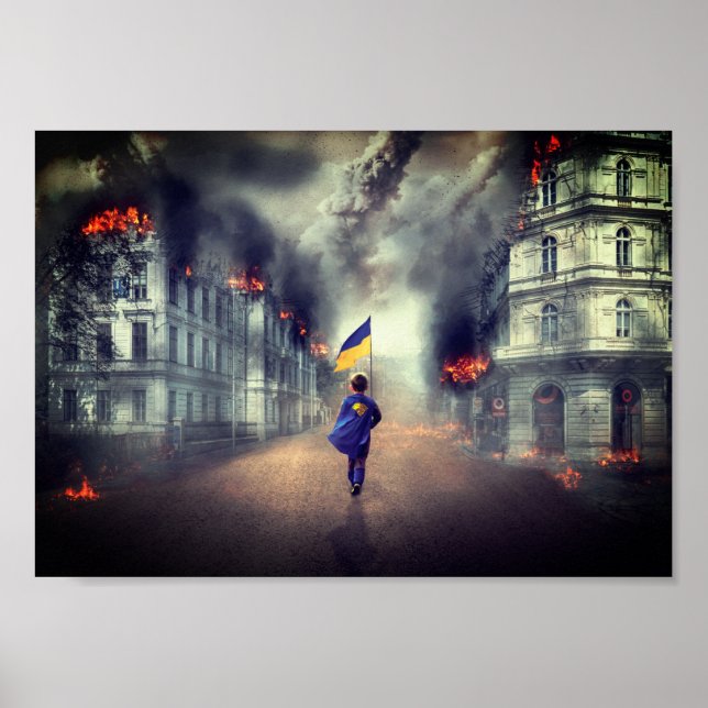 Póster Sigamos libres UCRANIA (Frente)
