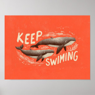 Póster Sigan Nadando Ballenas