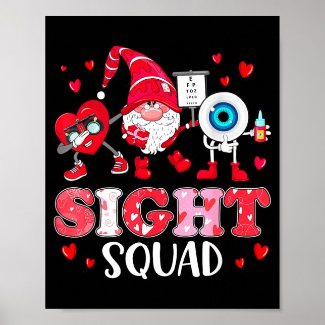 Póster Sight Squad Optician Optometrist Dabbing Heart Val (Frente)