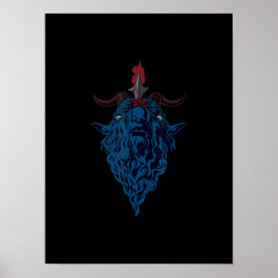 Póster Sigilia De Cabra De Baphomet Del Gótico Oscuro De
