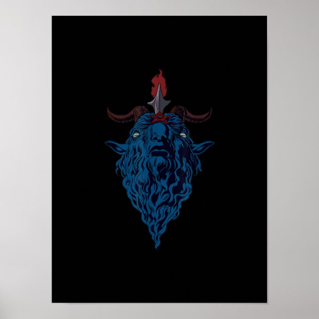 Póster Sigilia De Cabra De Baphomet Del Gótico Oscuro De  (Frente)