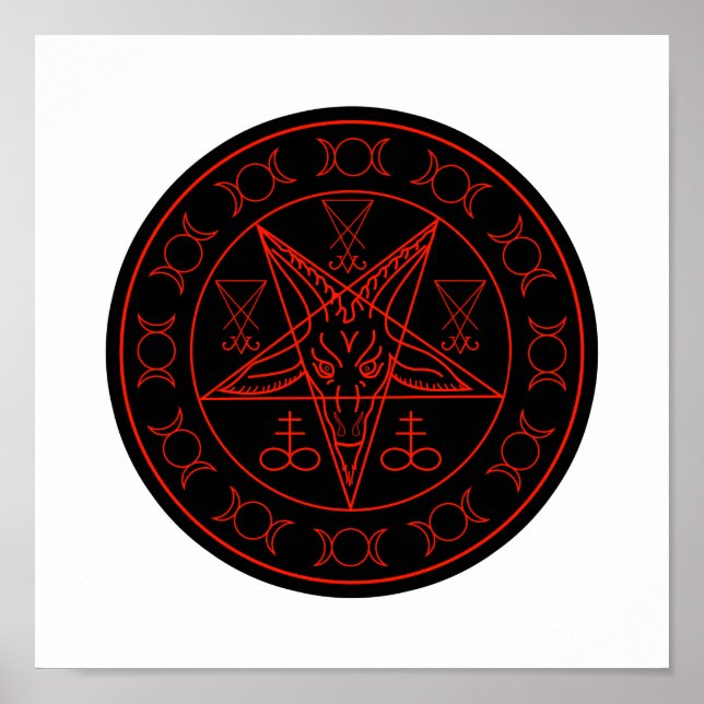 Póster Sigilia de la luna triple de Baphomet y sigilia de (Frente)