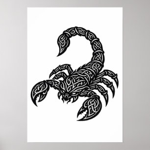 Póster Sigilo de Escorpio — Tatuaje de Zodiaco Mítico