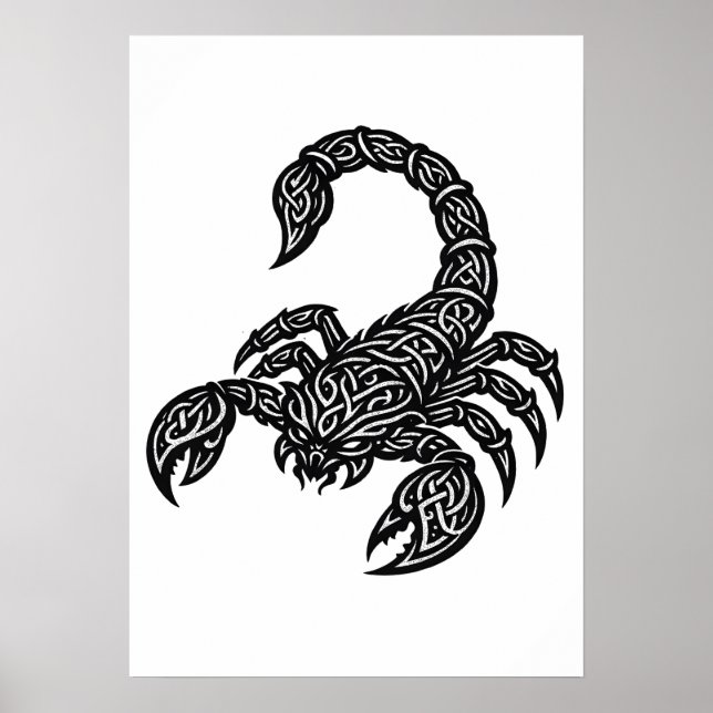 Póster Sigilo de Escorpio — Tatuaje de Zodiaco Mítico (Frente)