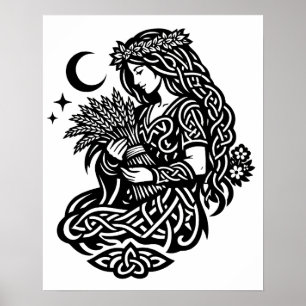 Póster Sigilo de la Doncella de Virgo — Tatuaje de Zodiac