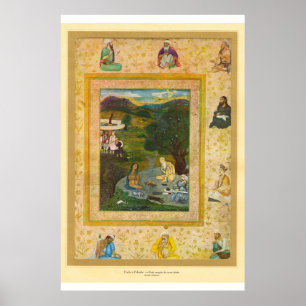 Póster Siglo XVII asiático clásico de Mughal la India del