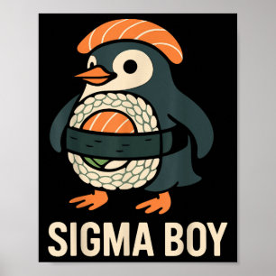 Póster Sigma Boy Brainrot italiano Funny Meme Penguin