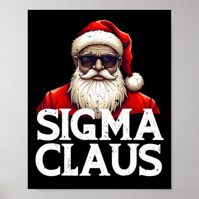 Póster Sigma Claus Santa Funny Navidades Rizz The Rizzler (Frente)