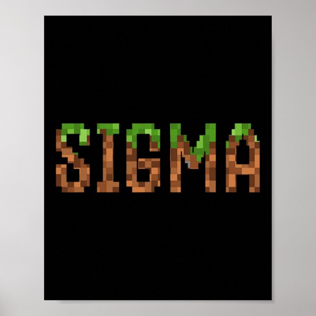 Póster Sigma - Retro Video Game Pixel Art 8-bit Pc Gamer  (Frente)