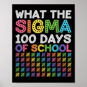 Póster Sigma Skibidi School 100 días Meme S divertidos má
