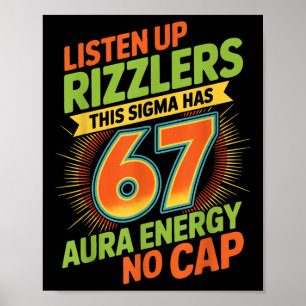 Póster Sigma Tiene 67 Número de Aura 67th Aura Farming He