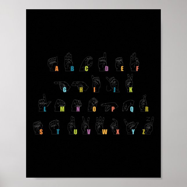 Póster Sign Language Alphabet Design  (Frente)