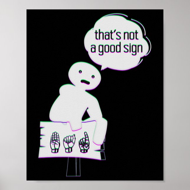 Póster Sign Language Asl American Hand Talking Awareness  (Frente)