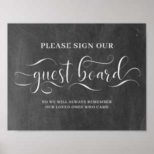 Póster Sign Our Guest Board Wedding Sign
