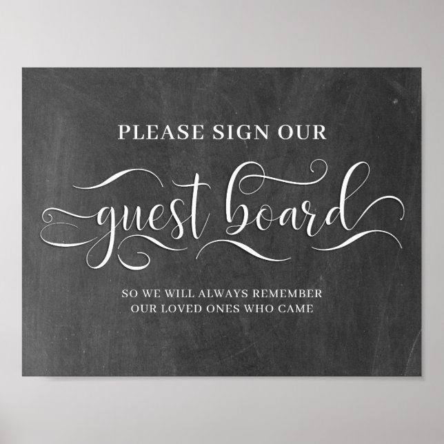 Póster Sign Our Guest Board Wedding Sign (Frente)