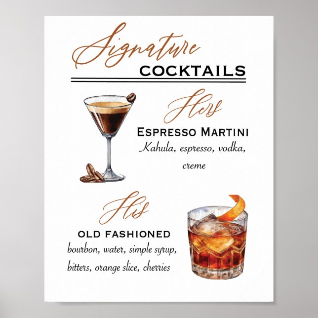 Póster Signature Cocktails (Frente)