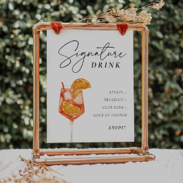 Póster Signature Drink Aperol Bridal Shower Sign