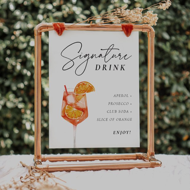Póster Signature Drink Aperol Bridal Shower Sign (Subido por el creador)