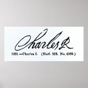 Póster Signature of King Charles I