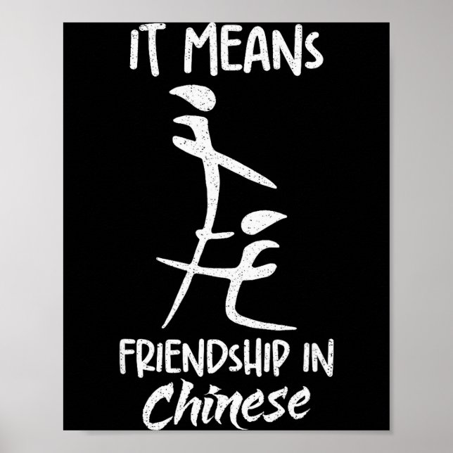 Póster Significa Amistad En Chino Chiste Sarcasmo Meme  (Frente)