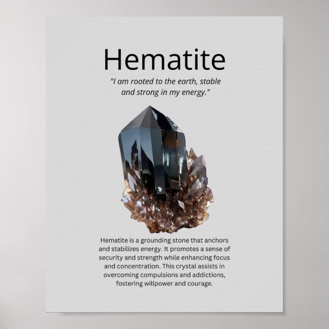 Póster Significado de cristal de Hematia (Frente)