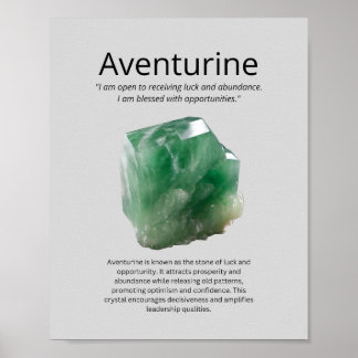 Póster Significado de cristal de la venturina