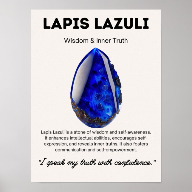 Póster Significado de cristal de Lapis Lazuli Stone (Frente)
