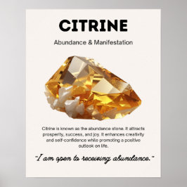 Póster Significado de cristal de piedra de citrina