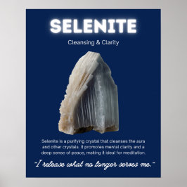Póster Significado de cristal de piedra selenita
