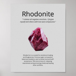 Póster Significado de cristal de rodonita