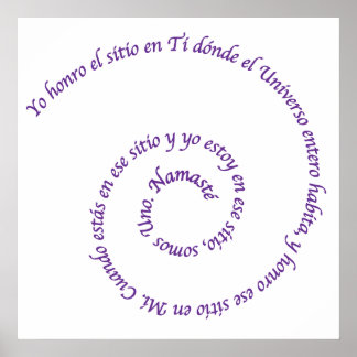 Póster Significado de Namaste' en Español