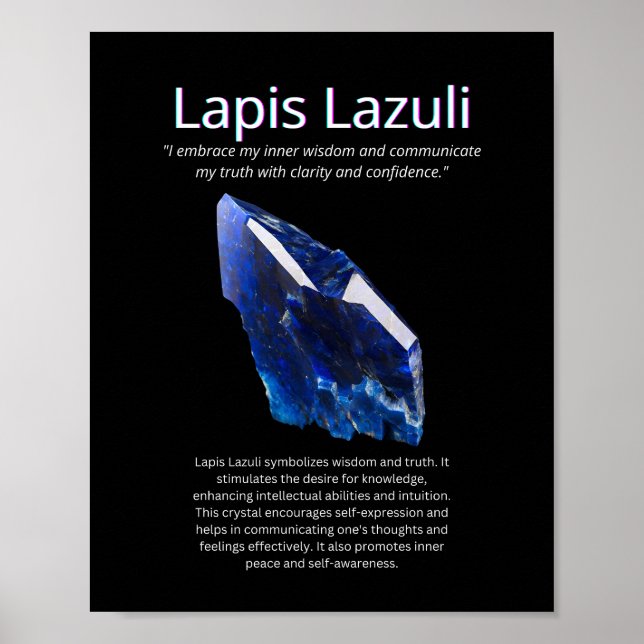 Póster Significado de Piedra Cristal de Lapis Lazuli (Frente)