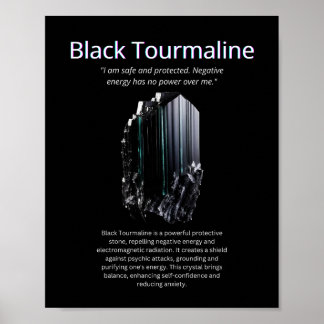 Póster Significado de Piedra Cristal Turmalina Negra