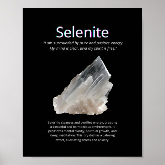 Póster Significado de piedra de cristal selenita