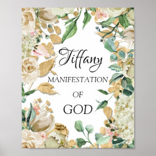 Póster Significado del nombre Tiffany Floral Cumpleaños N