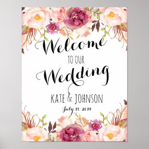 Póster signo boda, bienvenida, ducha , poster, pancarta