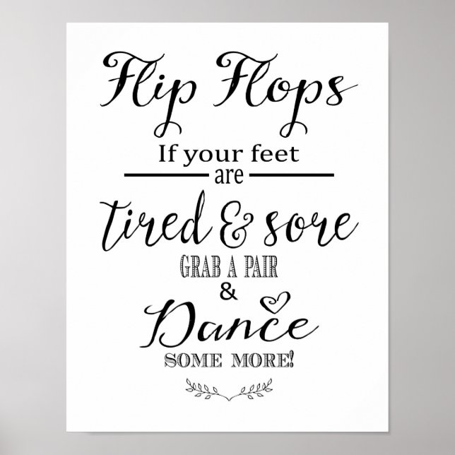 Póster Signo boda moderno Flip Flop Dance print (Frente)