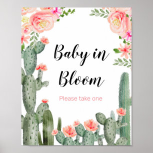 Póster Signo Cactus verde bebé en sangre