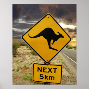 Póster Signo canguro, Australia