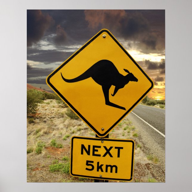 Póster Signo canguro, Australia (Frente)